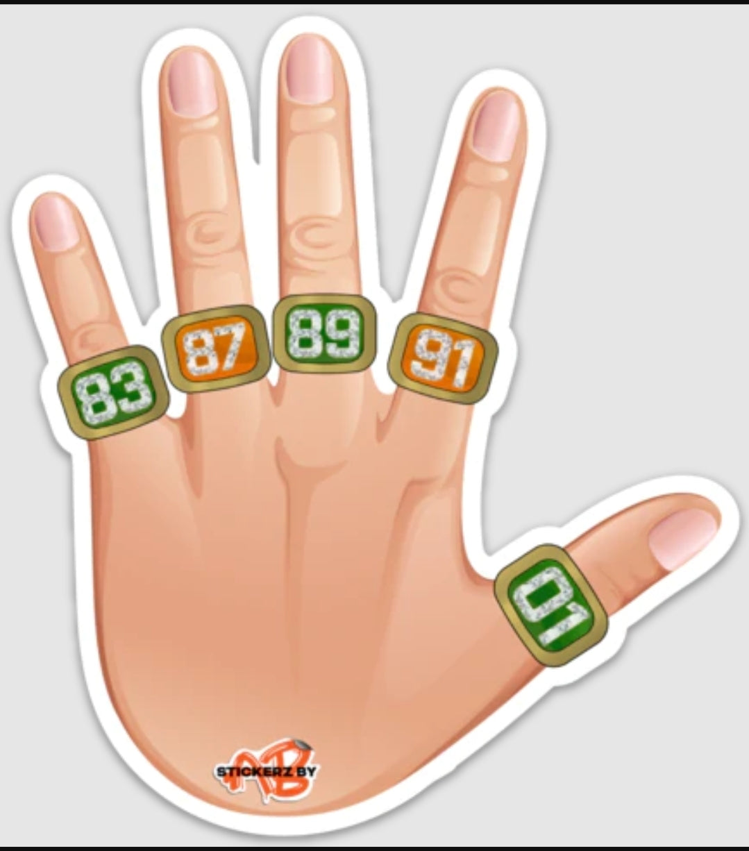 Stickerz by AB '5 Rings Hand' Sticker - 5"
