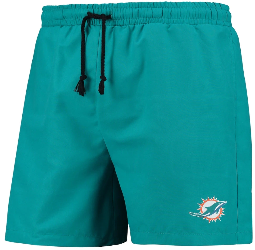 Miami Dolphins FOCO Magic Print Palm Traditional Swim Shorts - Aqua