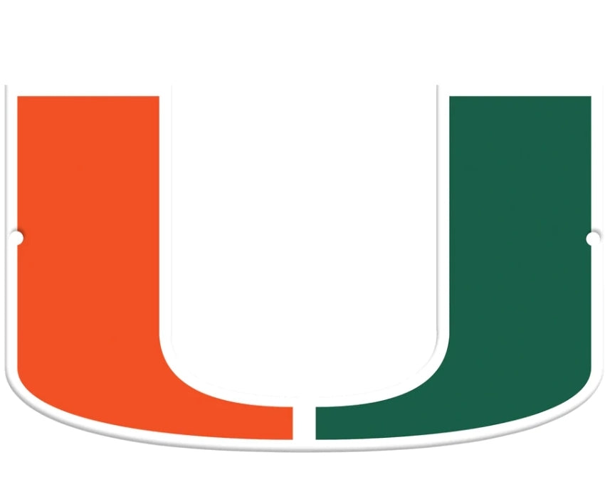 Miami Hurricanes 12 Inch Spirit Size Steel Laser Cut Sign