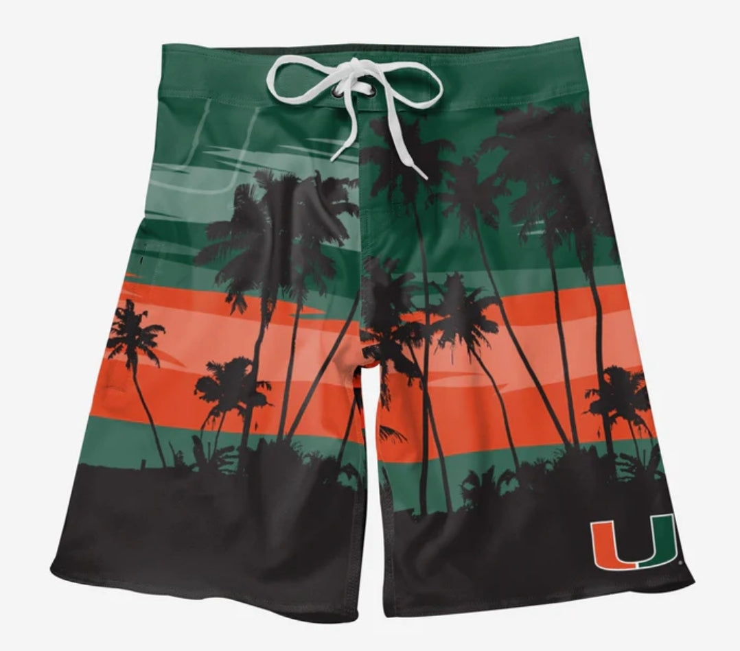 Miami Hurricanes FOCO Sunset Boardshorts