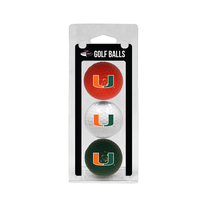 Miami Hurricanes 3 Pack Golf Balls Multi Colored