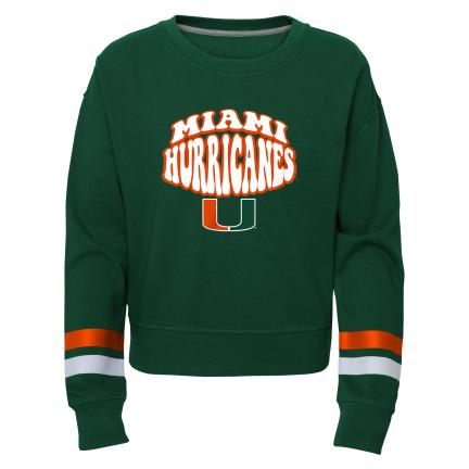 Miami Hurricanes Girls That 70's Show Crew Neck Fleece - Green