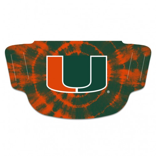 Miami Hurricanes Fan Mask Face Covers - Tie Dye