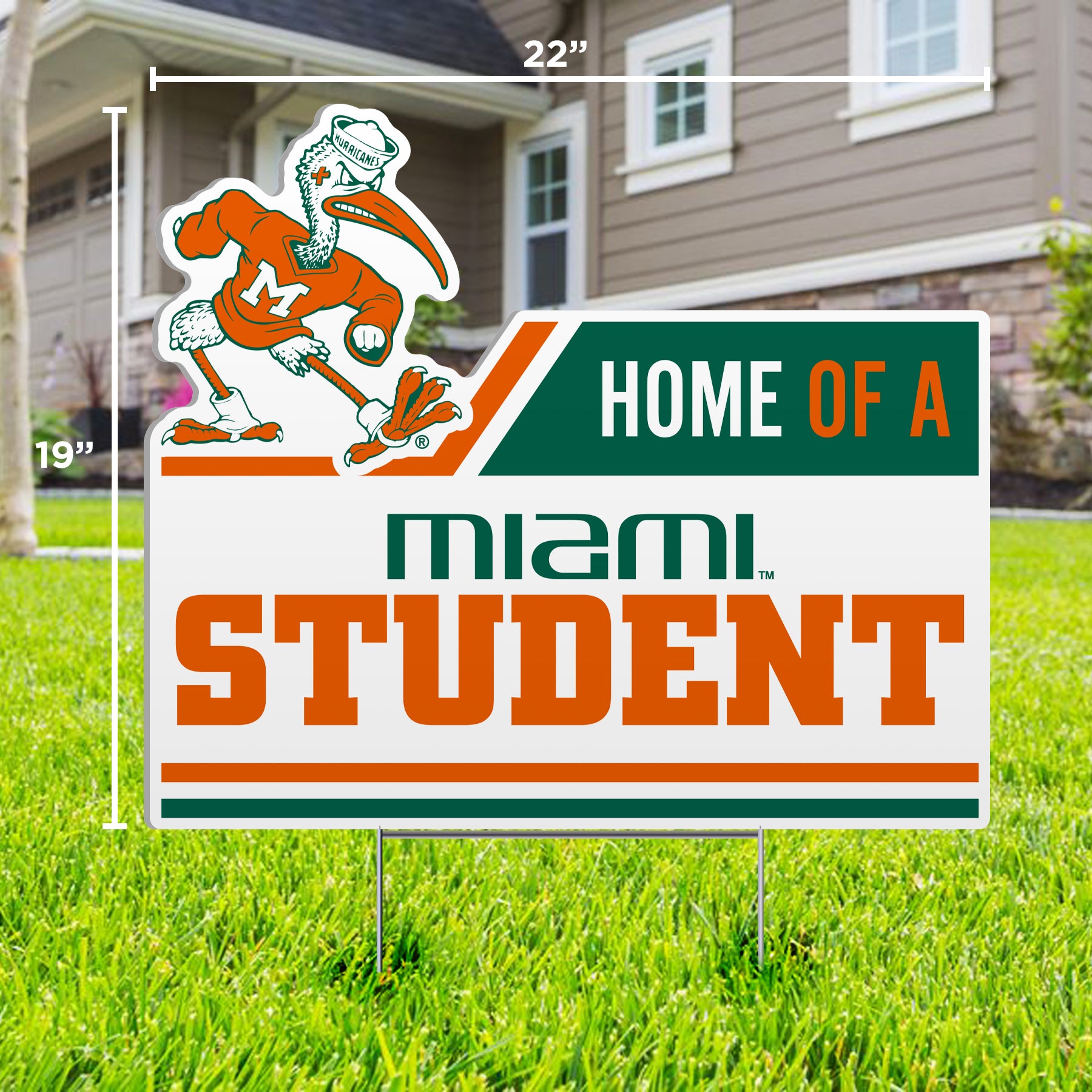 Miami Hurricanes Home of a Miami Student Lawn Sign