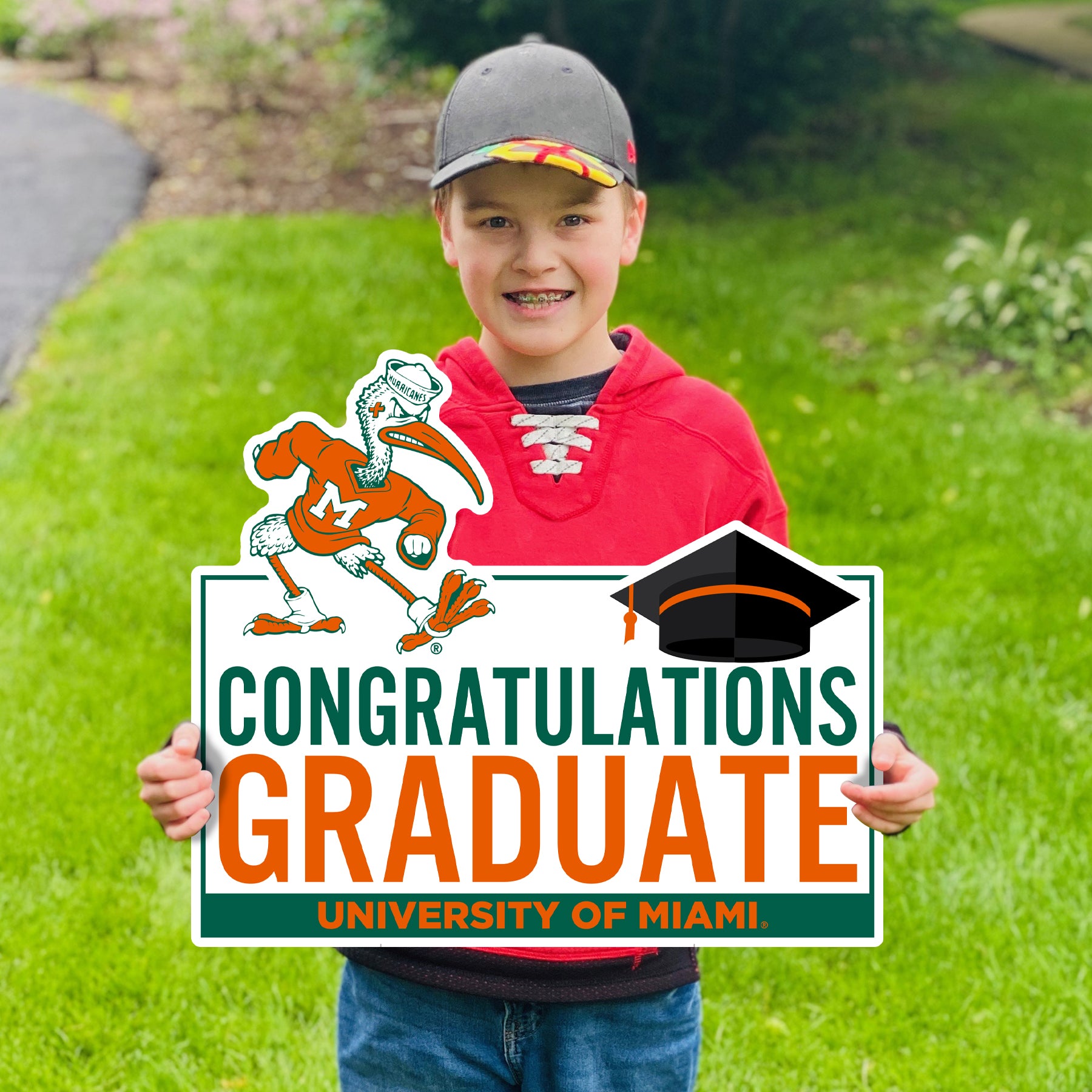 Miami Hurricanes Congratulations Graduate Sebastian Lawn Sign