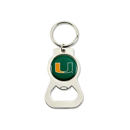 Miami Hurricanes Bottle Opener Key Chain - Chrome