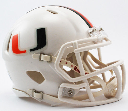 Miami Hurricanes Riddell Speed Mini Helmet - White