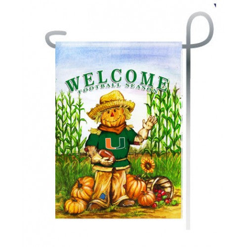Miami Hurricanes Scarecrow Garden Flag Welcome Football Season