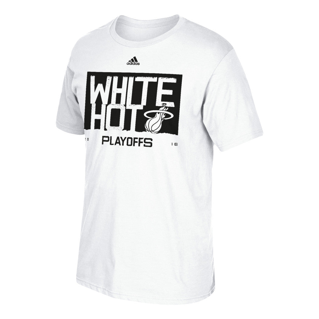 Miami Heat Playoff Tees - White Out - CanesWear at Miami FanWear Men's Apparel Adidas CanesWear at Miami FanWear