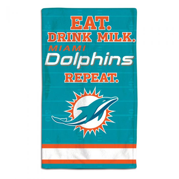Miami Dolphins Littlest Fan NFL Eat Burp Cloth 10" X 17"