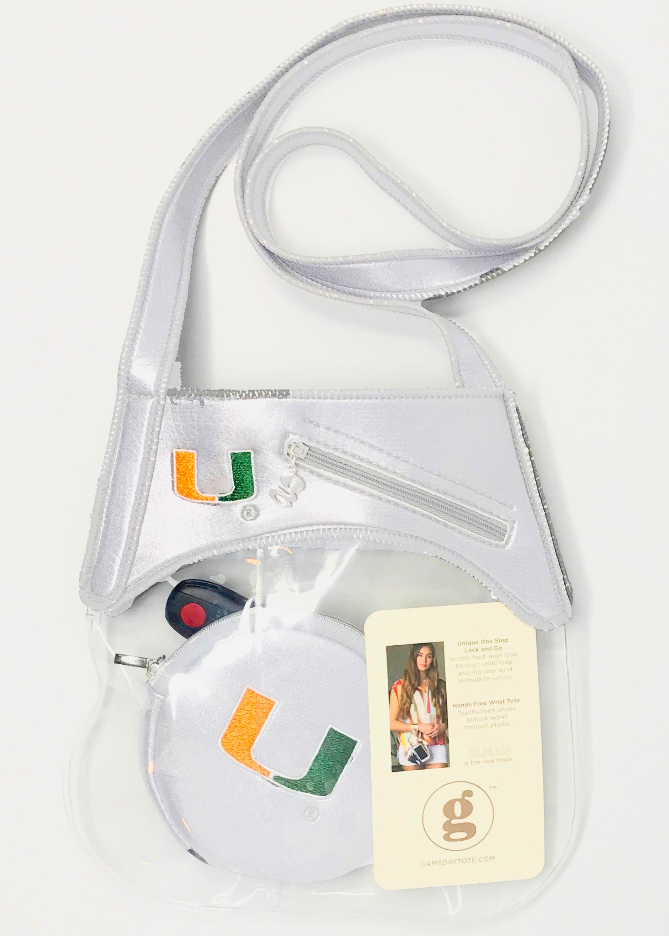 Miami Hurricanes Berkeley Crossbody Clear Stadium Bag– White