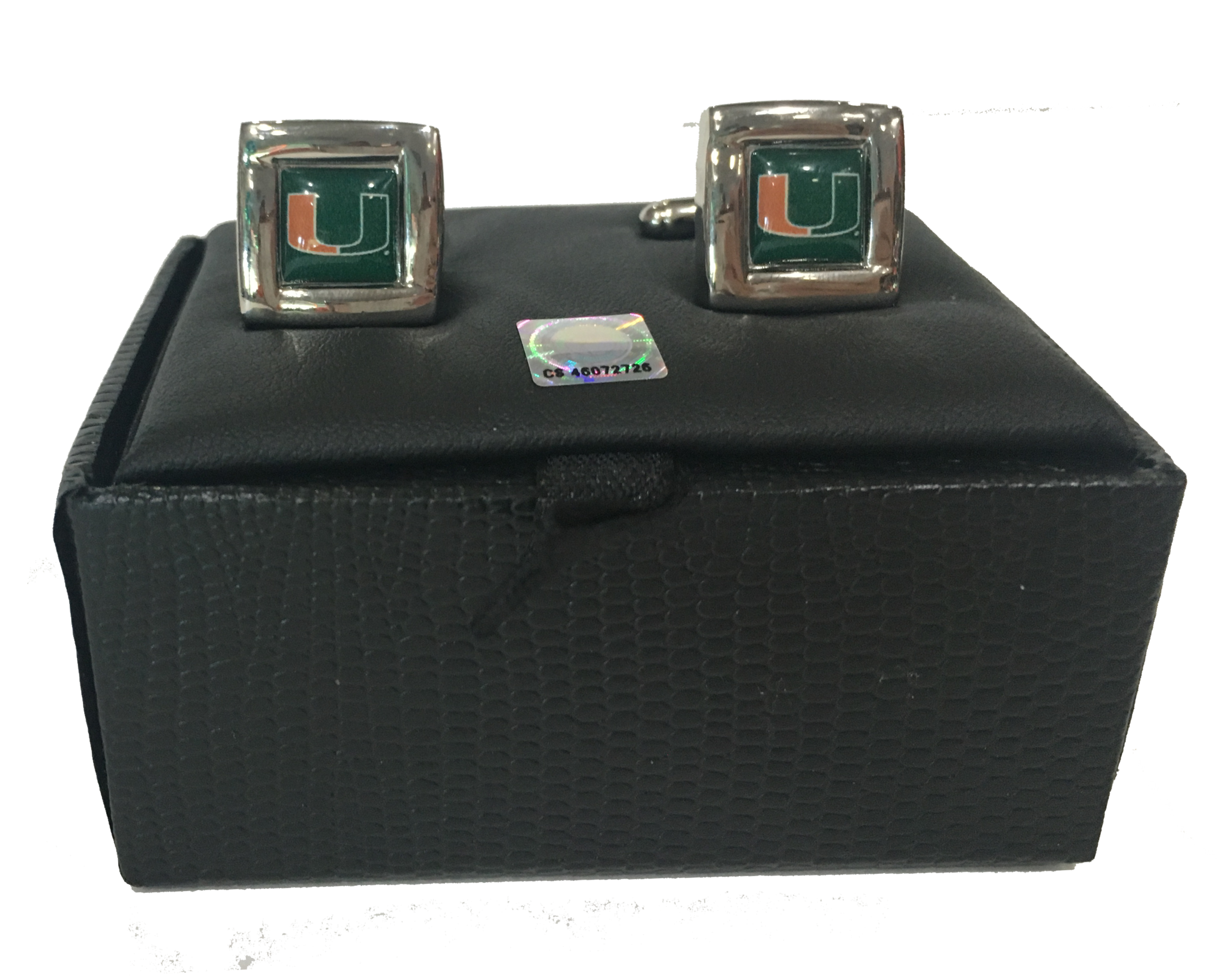 Miami Hurricanes Square Cufflinks - CanesWear at Miami FanWear Jewelry Aminco CanesWear at Miami FanWear