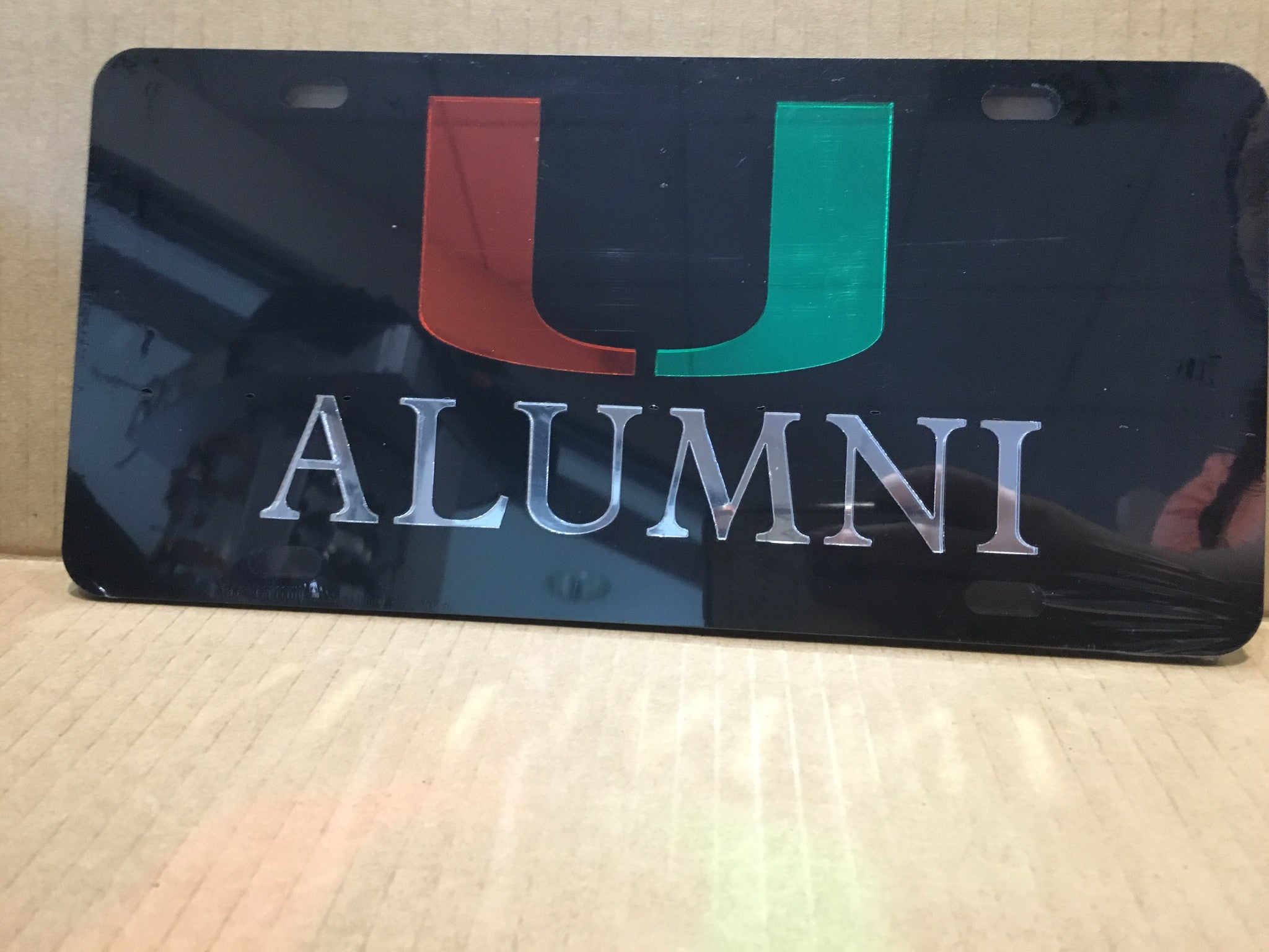 Miami Hurricanes Alumni Front License Plate Tag - CanesWear at Miami FanWear Automobile Accessories Craftique CanesWear at Miami FanWear