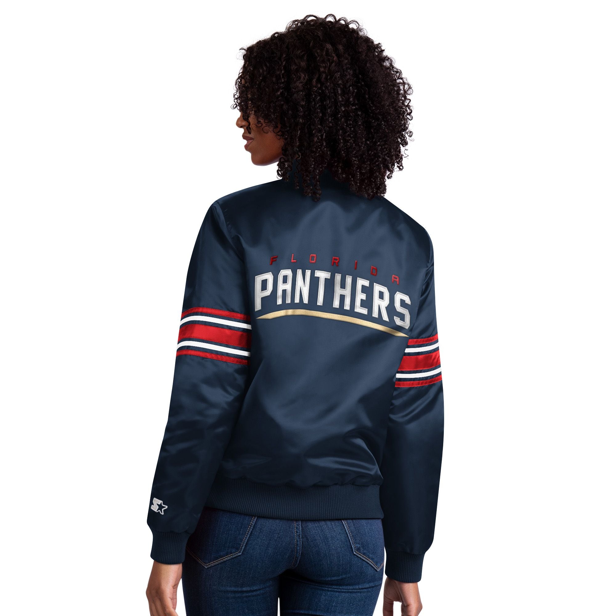 Florida Panthers Women's Pick & Roll Satin Starter Jacket - Navy