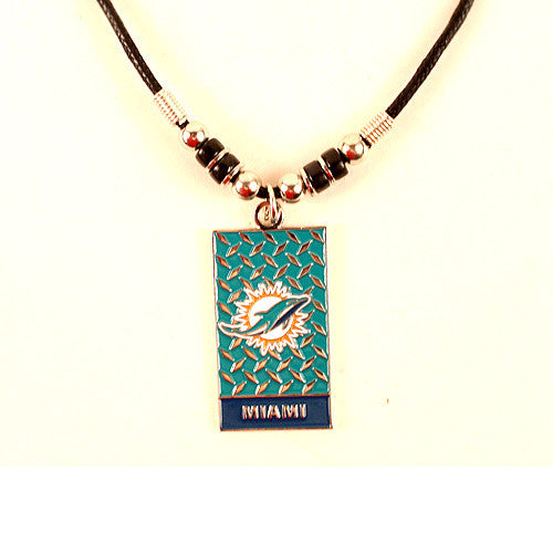 Miami Dolphins Diamond Plate Necklace Pendant