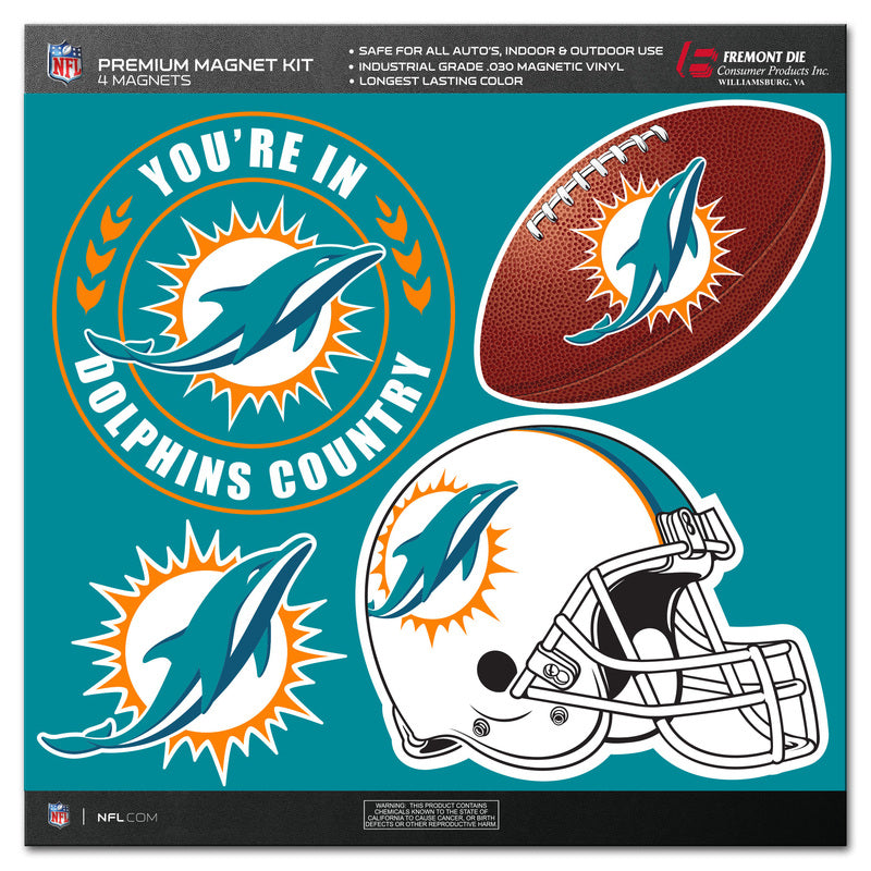 Miami Dolphins Premium Magnet Kit - 4 pack