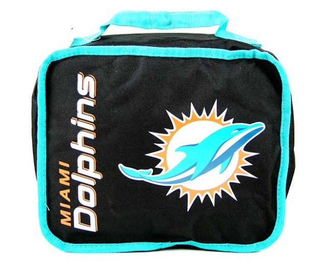 Miami Dolphins Insulated Stacked Style Lunch Bag Box