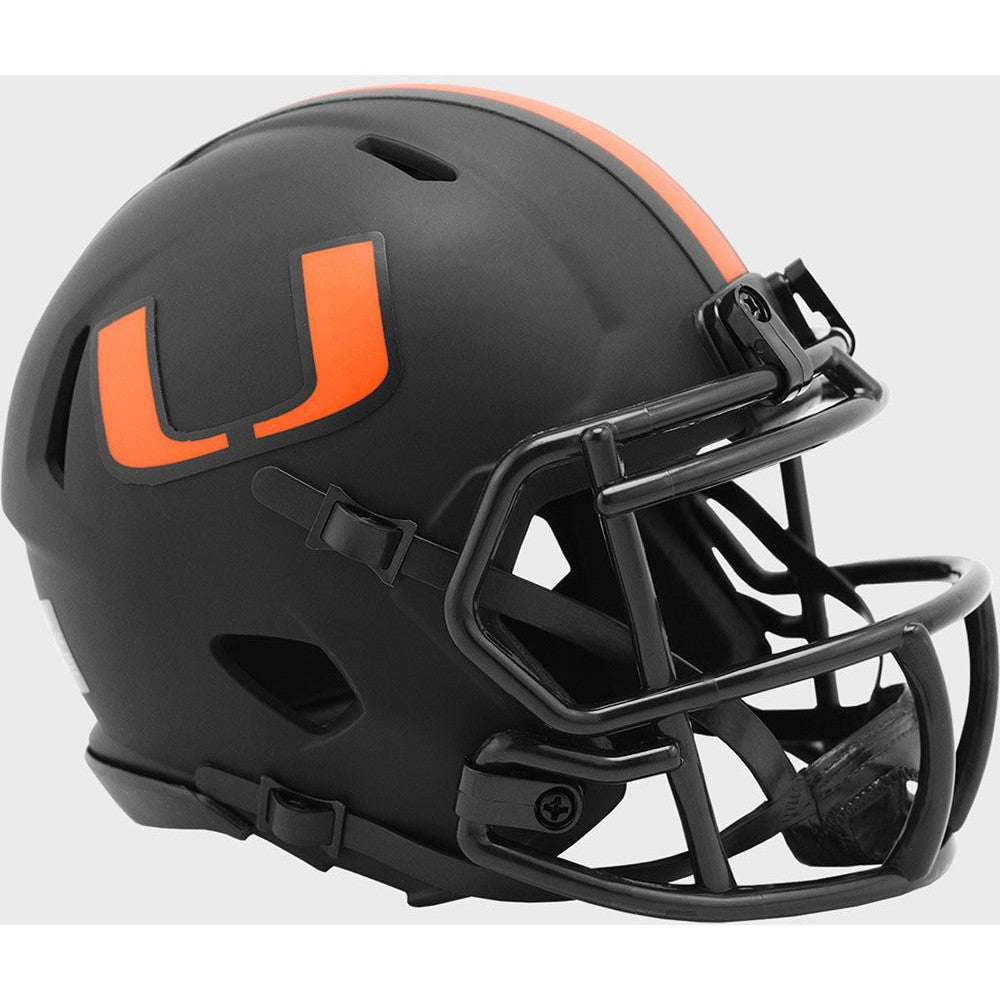 Miami Hurricanes Limited Edition Eclipse Mini Speed Helmet - Black