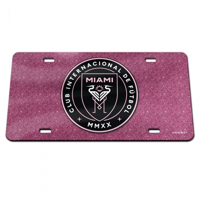 Inter Miami CF Glittered Specialty Acrylic License Plate