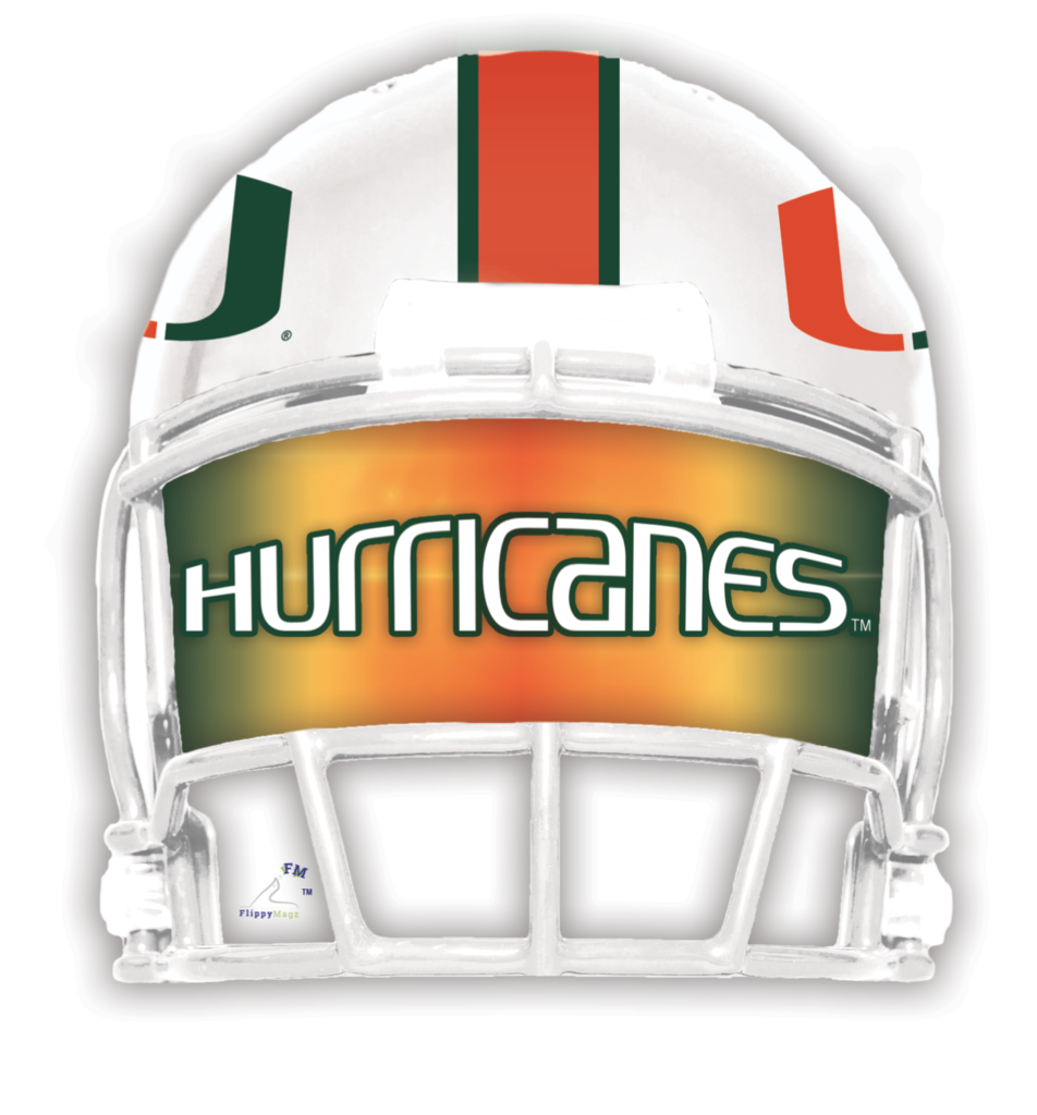 Miami Hurricanes Flippy Magz Helmet Black/White - Small