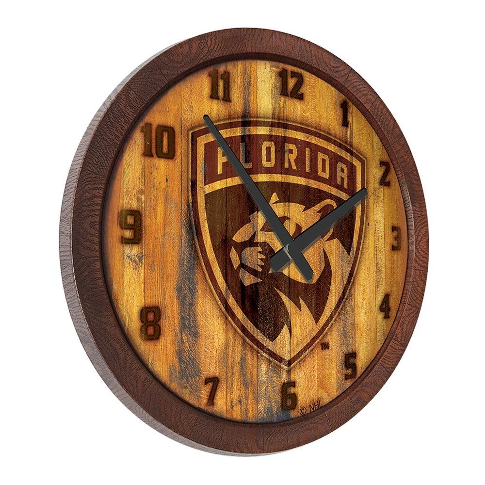 Florida Panthers: Branded "Faux" Barrel Top Wall Clock - The Fan-Brand