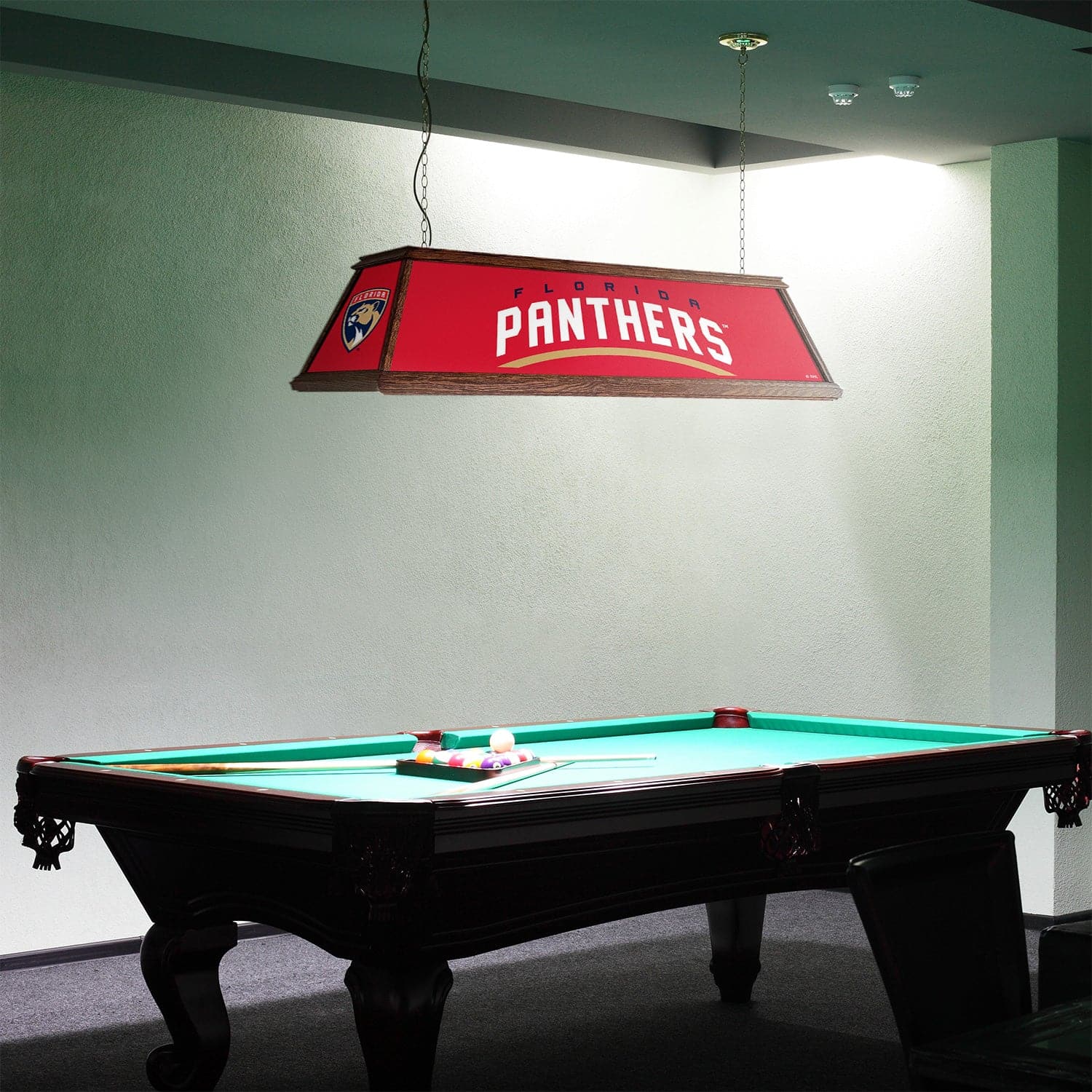 Florida Panthers: Premium Wood Pool Table Light - The Fan-Brand