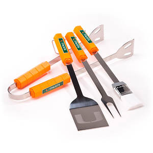 Miami Hurricanes 4 Piece BBQ Tool Set