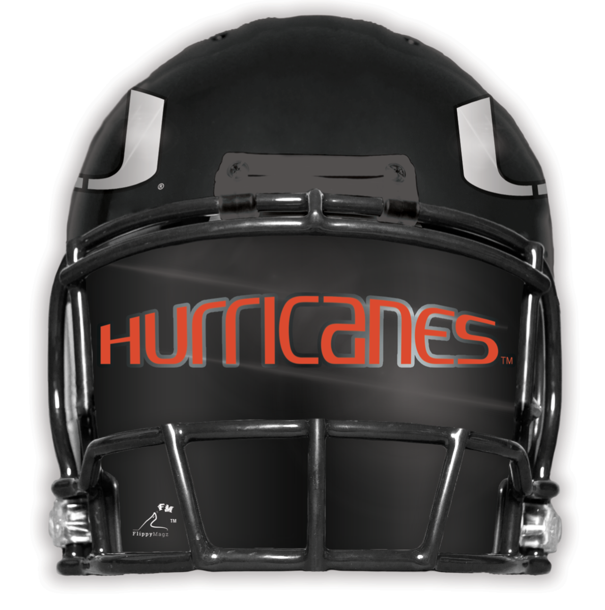 Miami Hurricanes Flippy Magz Helmet Black/White - Large