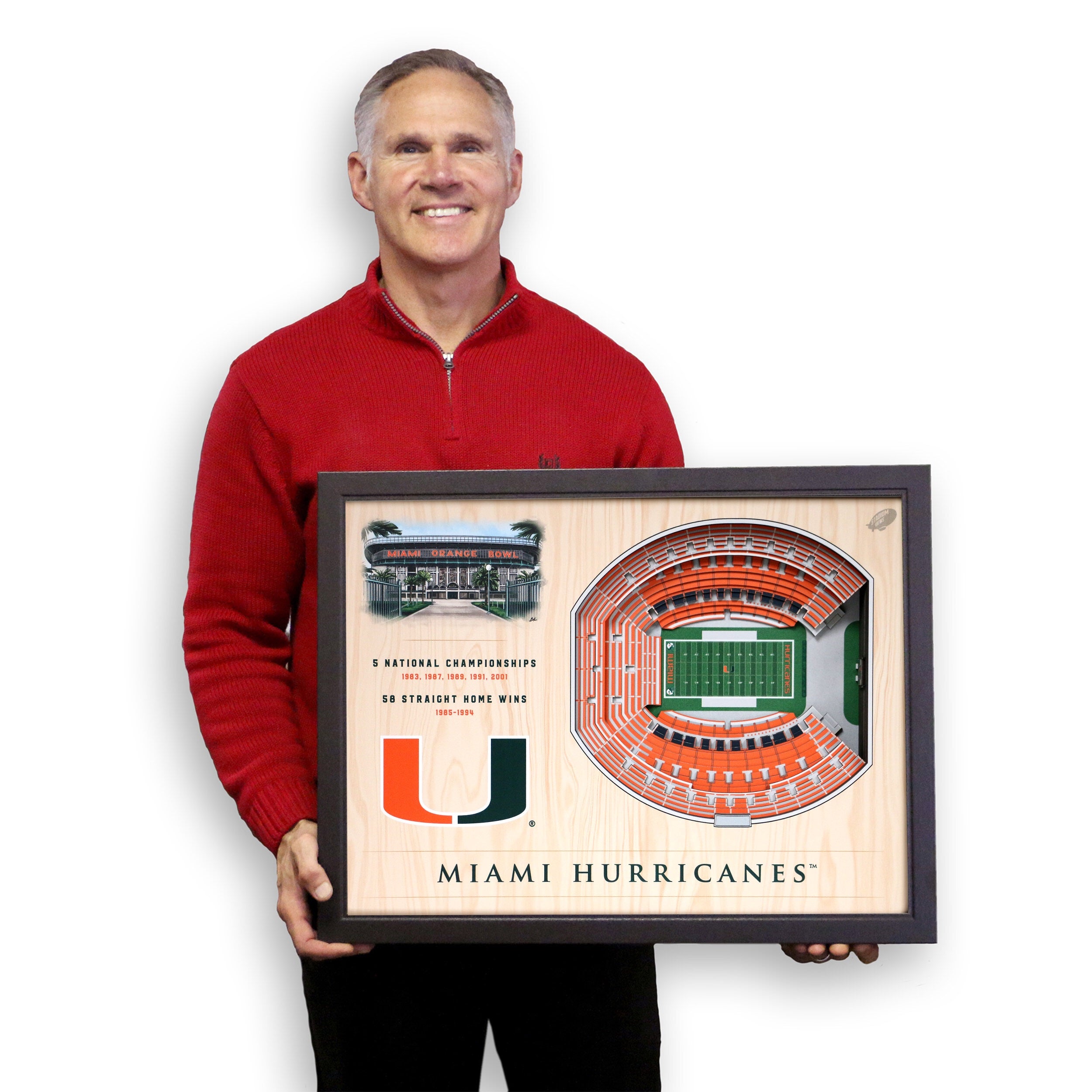 Miami Hurricanes Orange Bowl 25-Layer StadiumView 3D Wall Art