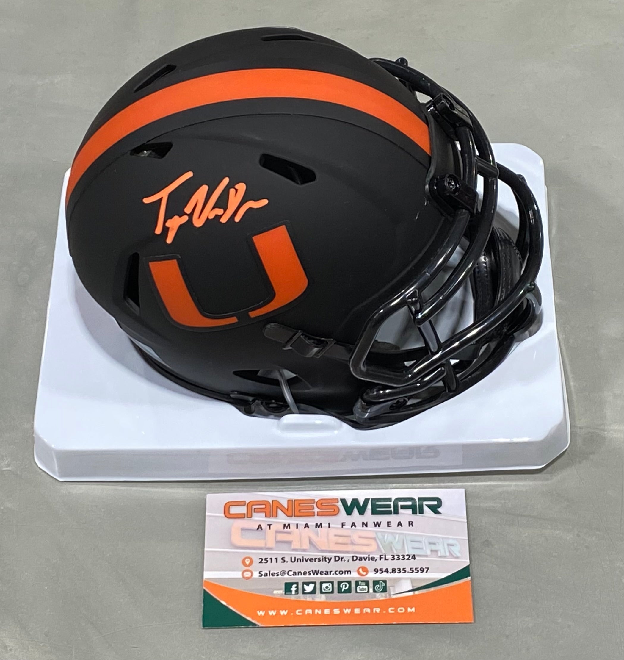 Tyler Van Dyke Autographed Mini Helmet with JSA Cert - Black Eclipse