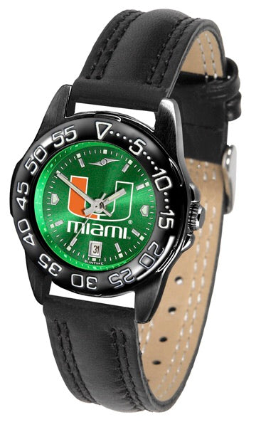 Miami Hurricanes Ladies Fantom Bandit Anochrome Watch -Leather Band