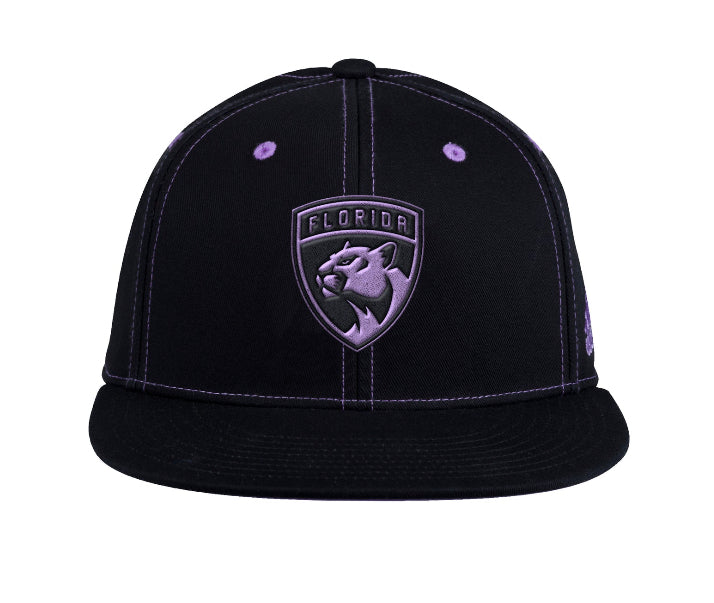 Florida Panthers adidas Hockey Fights Cancer Flat Brim Snapback - Black
