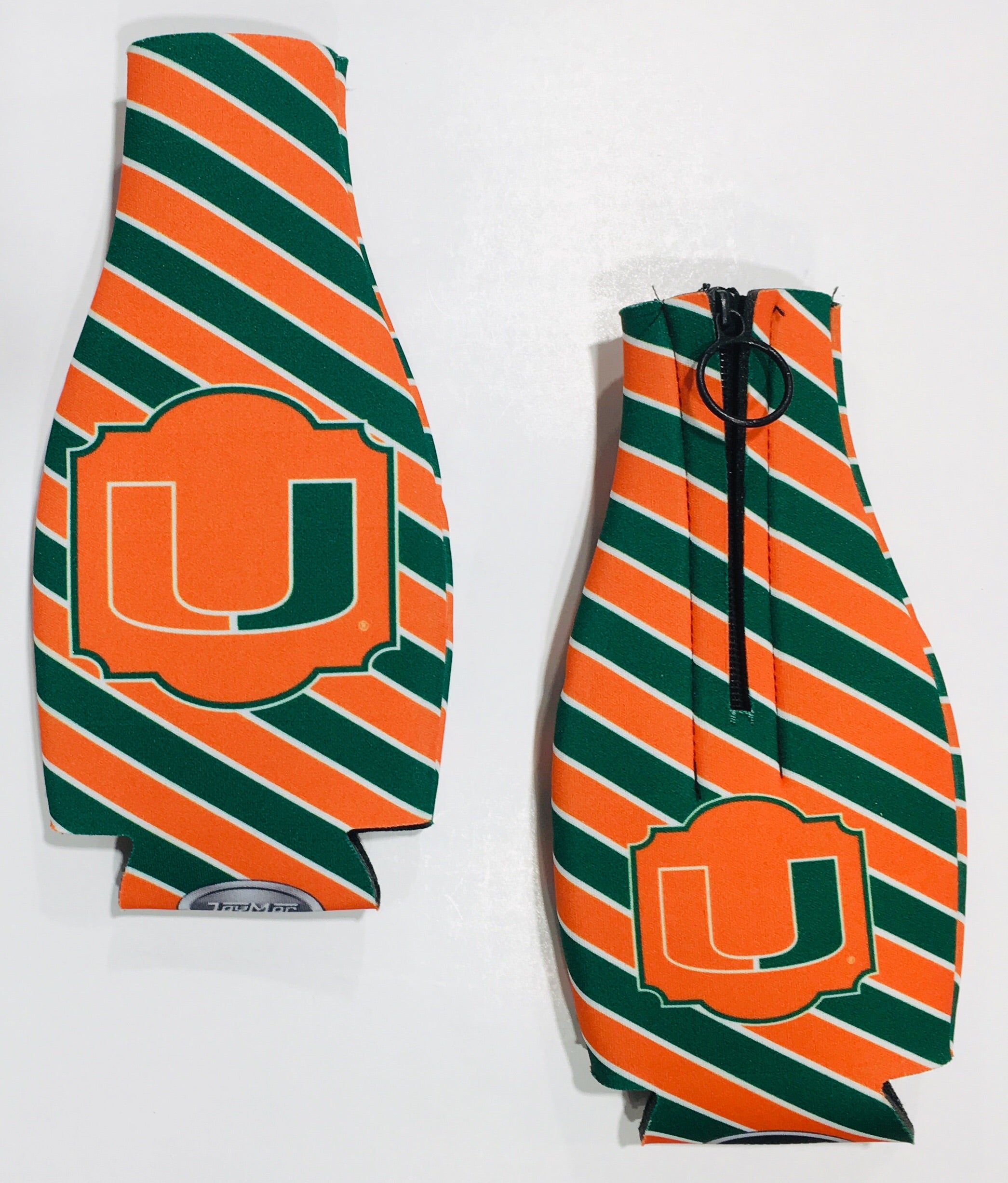 Miami Hurricanes Striped Bottle Koozie