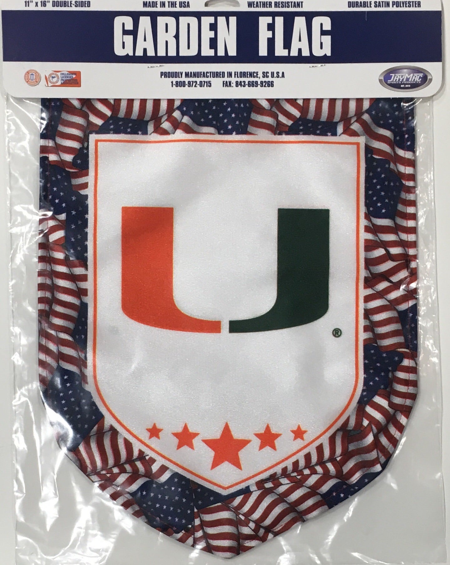 Miami Hurricanes Patriotic Garden Flag