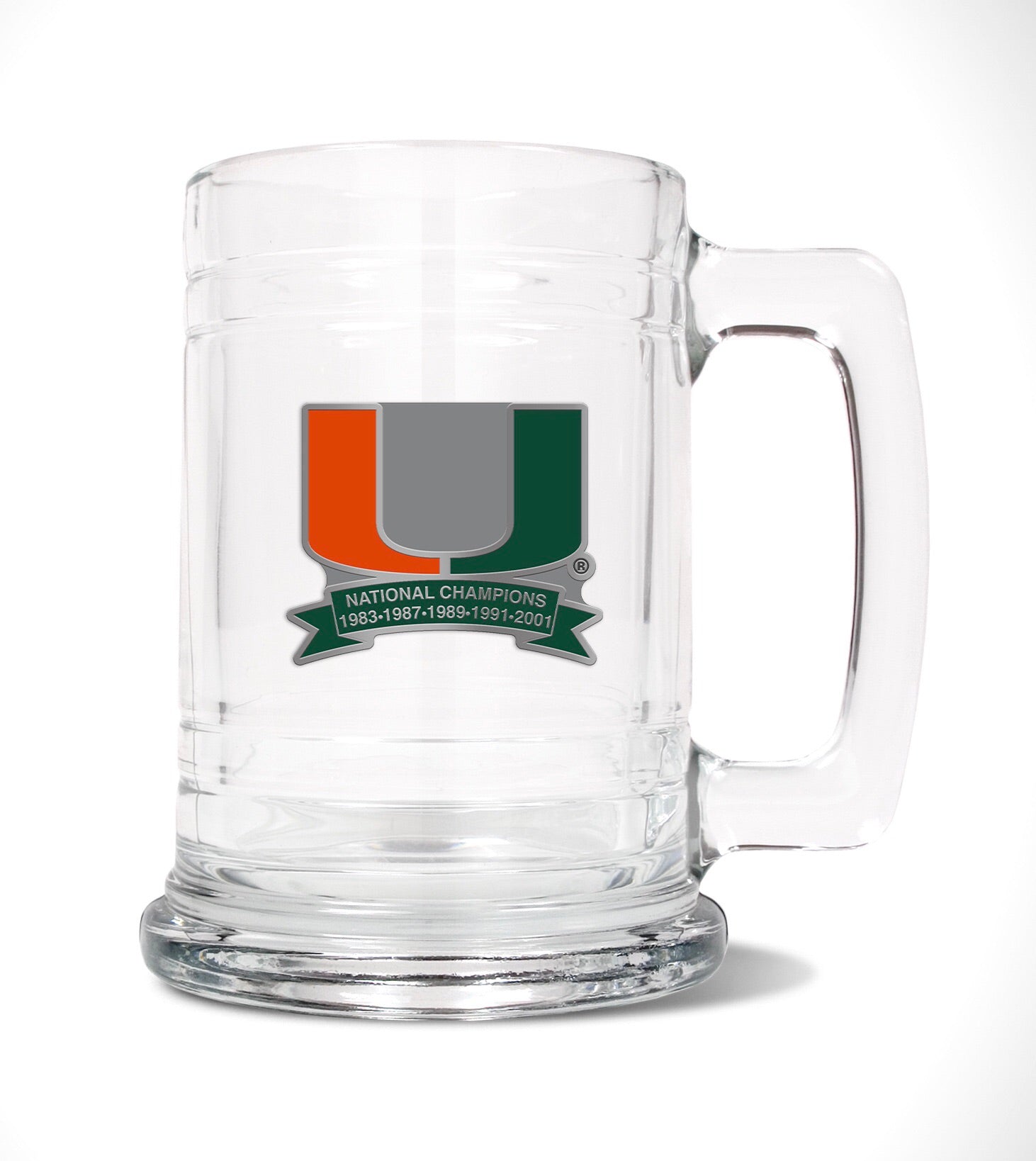 Miami Hurricanes 5 x Champions Clear Beer Mug Tankard