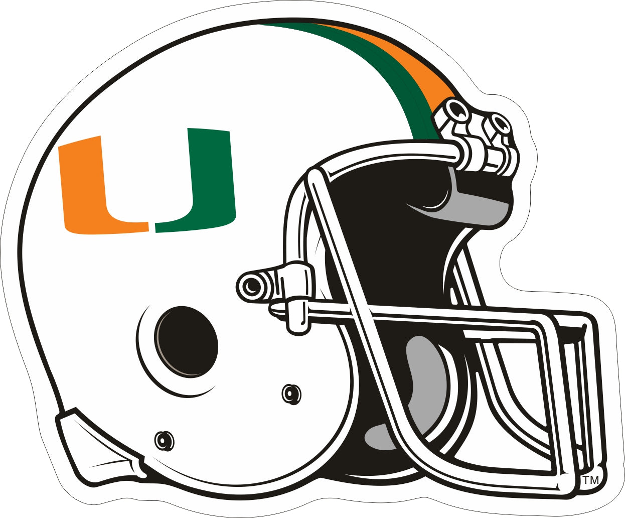 Miami Hurricanes 12 Inch U Helmet Decal