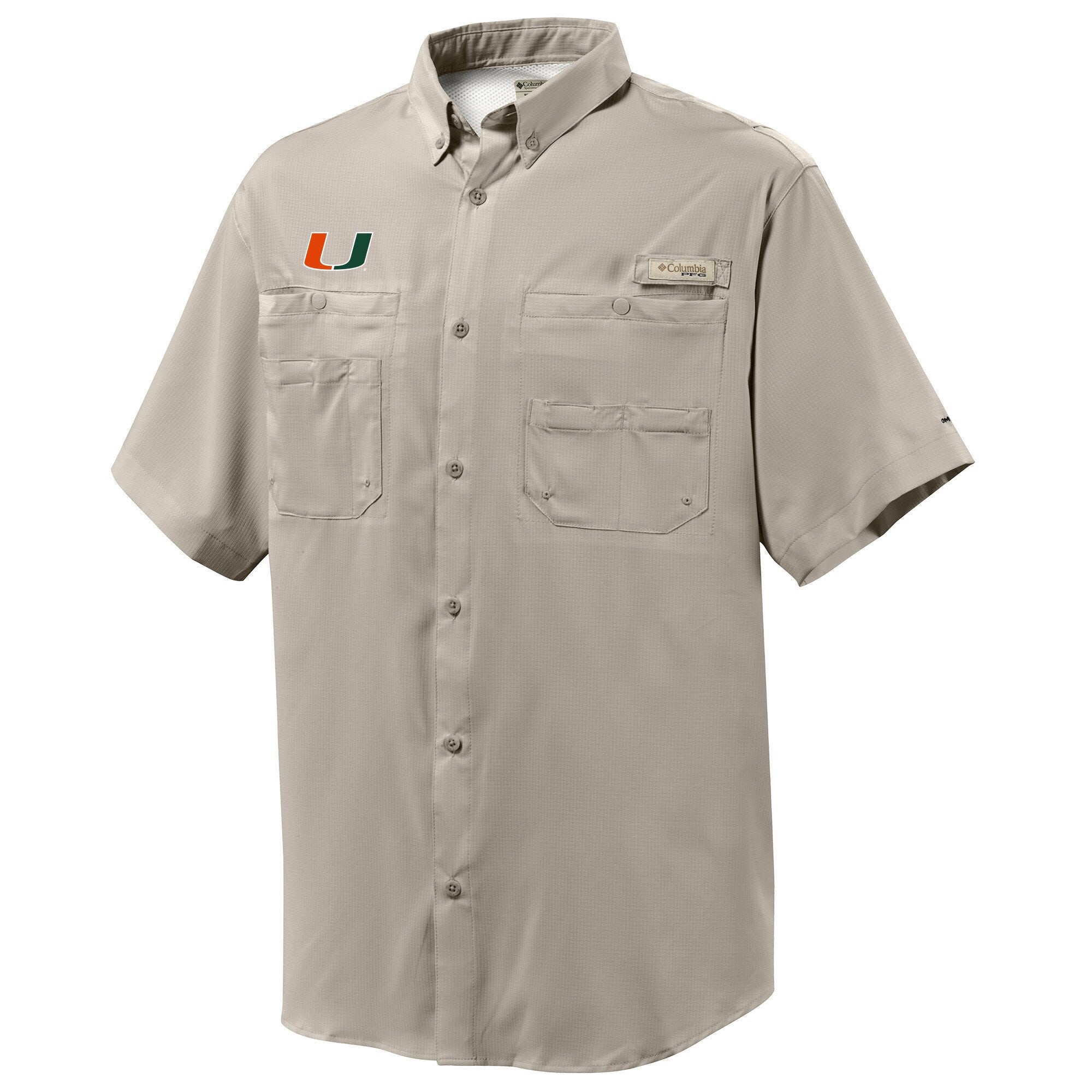 Miami Hurricanes Columbia PFG Tamiami Shirt U Logo - Fossil