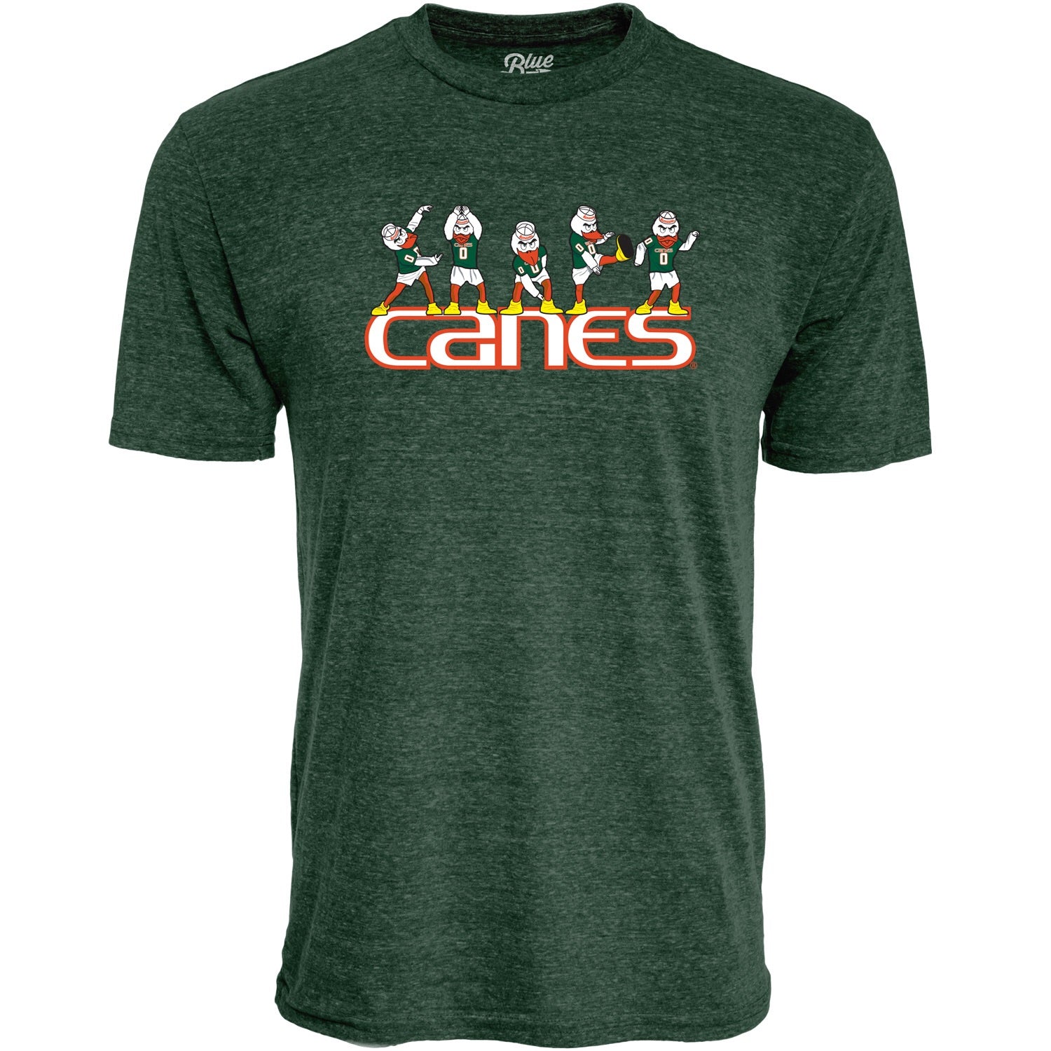 Miami Hurricanes Sebastian CANES Tri-Blend T-Shirt - Green
