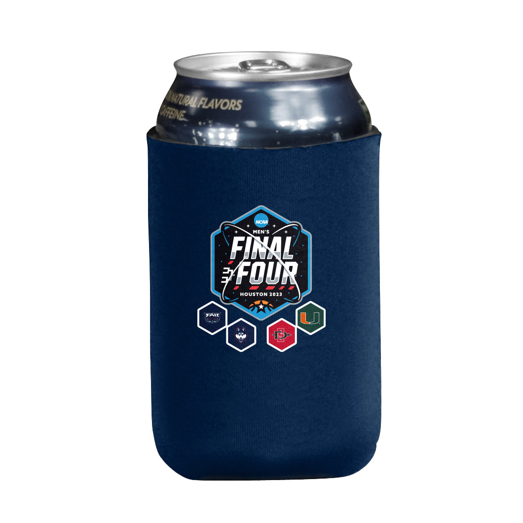 And Then There Were Four Miami Hurricanes FAU Can Cooler - Navy Blue