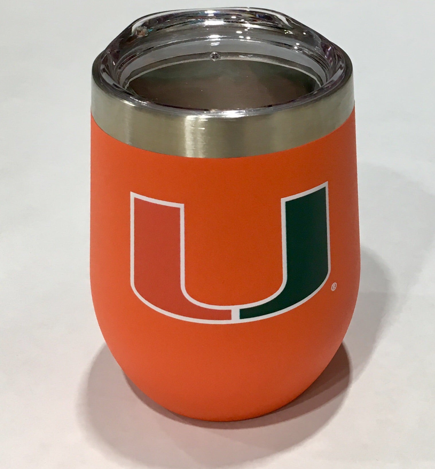 Miami Hurricanes Gametime Sidekicks Stemless Wine 12 oz Tumbler - Orange
