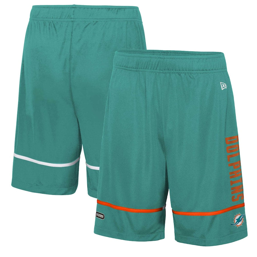 Miami Dolphins New Era Rusher Training Shorts - Aqua