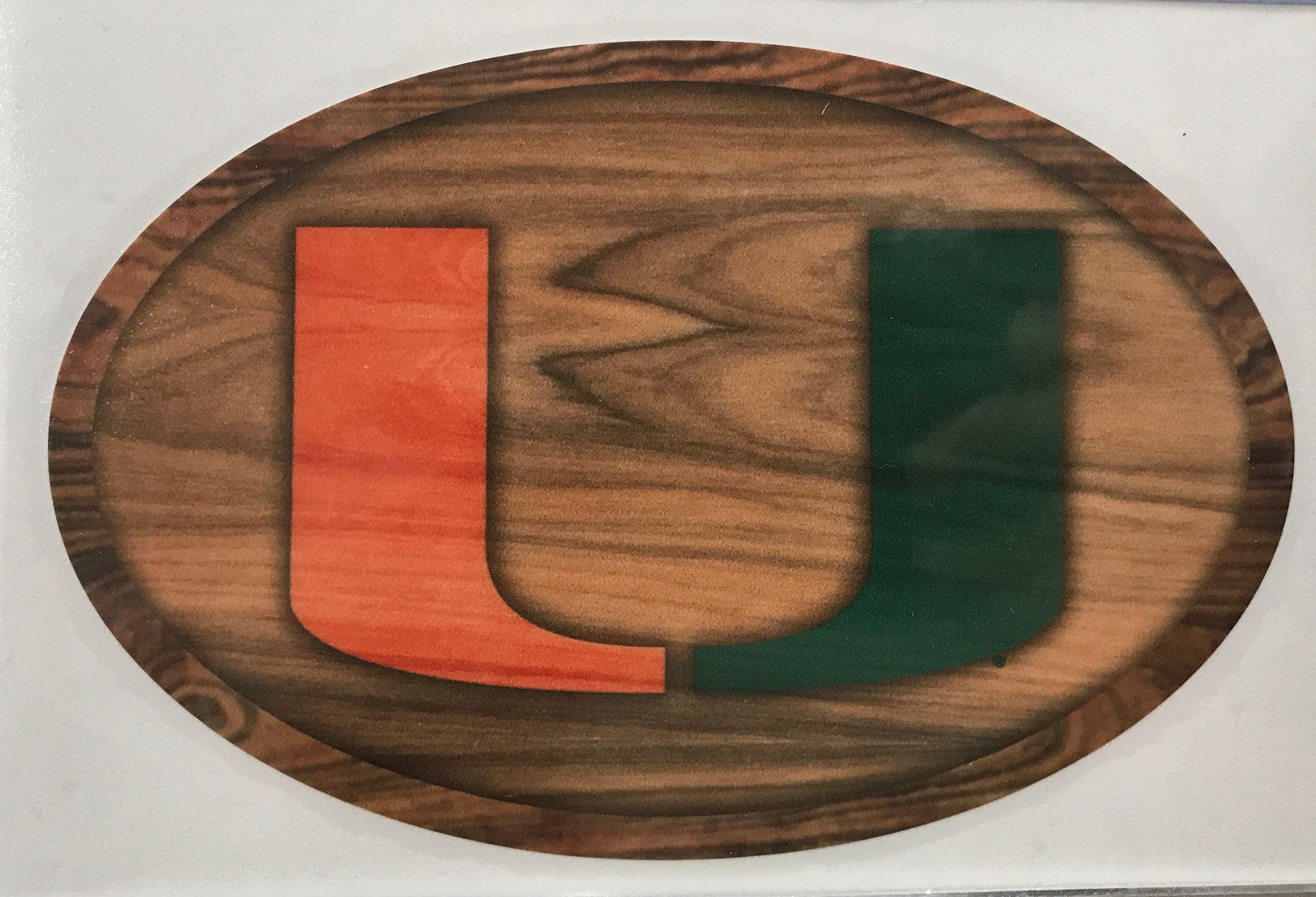 Miami Hurricanes SDS Decal Oval Wood U - 6"