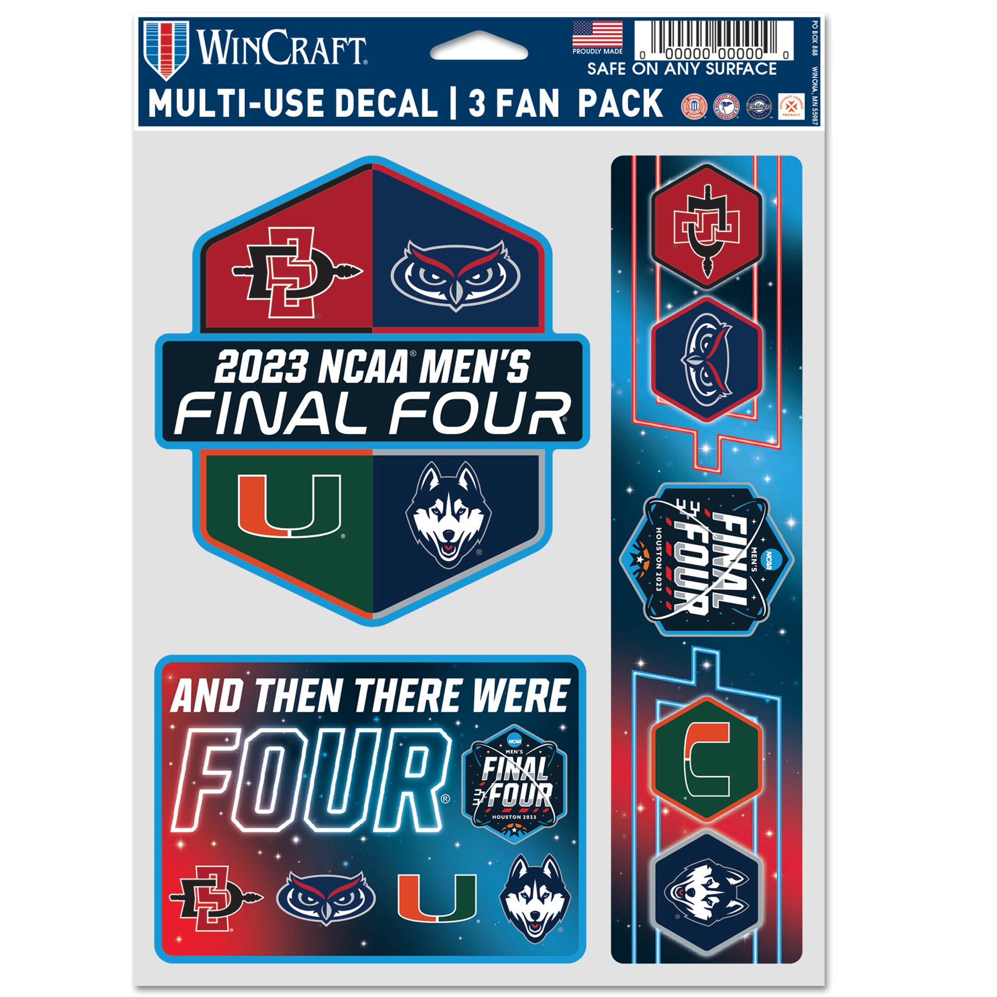 Final Four Miami Hurricanes FAU Multi Use Fan Decal - 3 Pack
