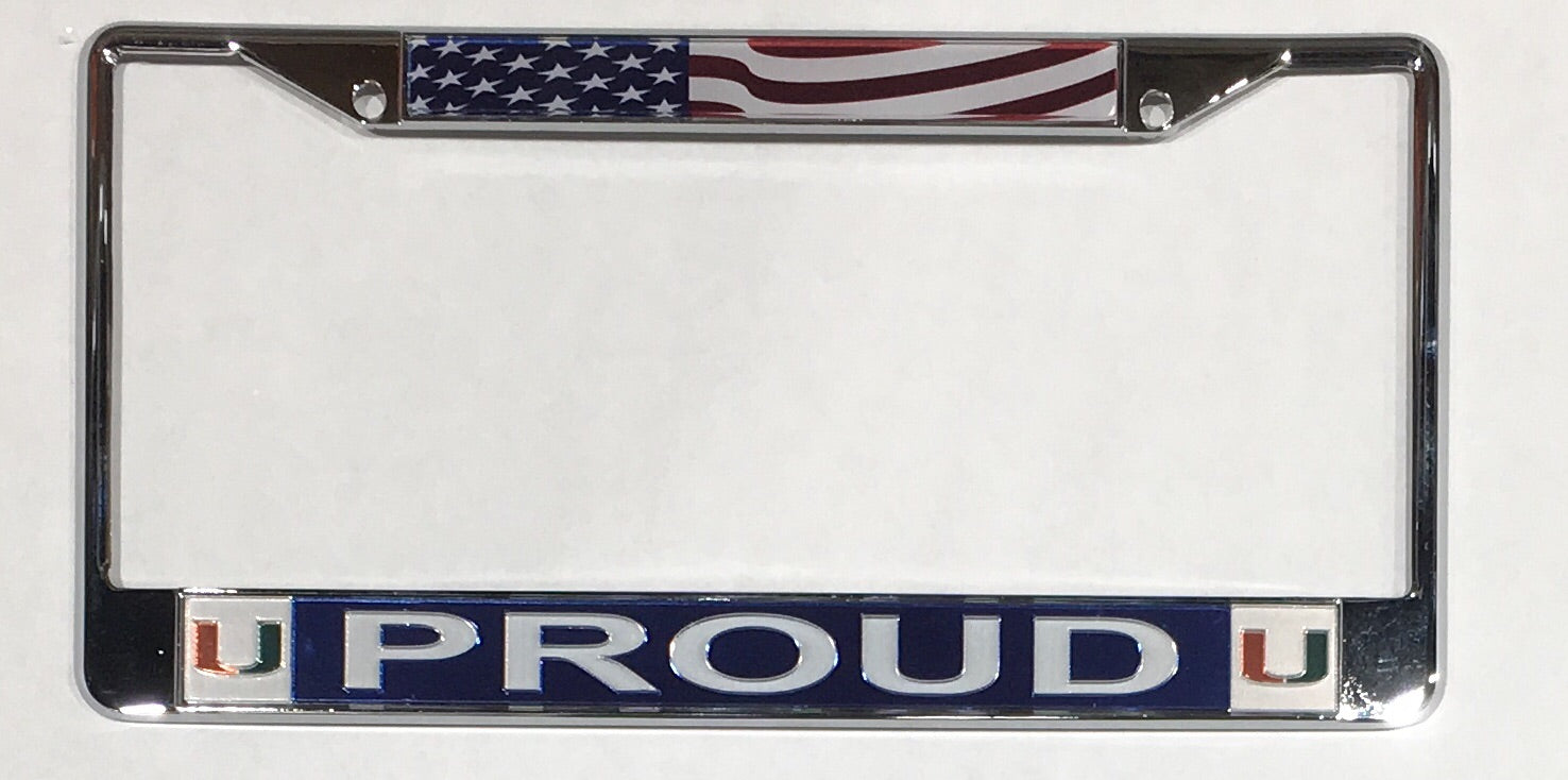 Miami Hurricanes PROUD Metal License Plate Frame