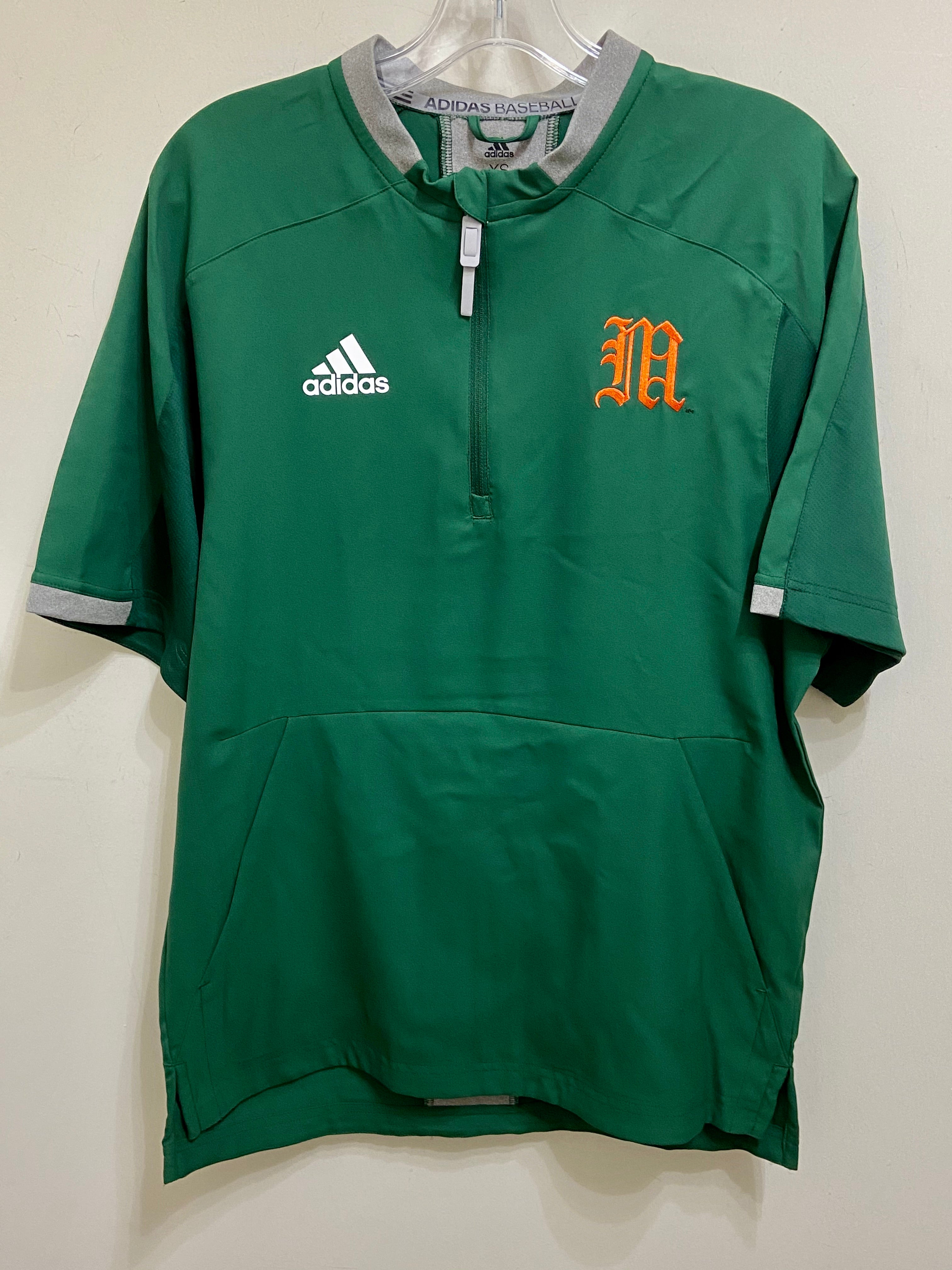 Miami Hurricanes adidas Old English M 1/4 Zip Pullover