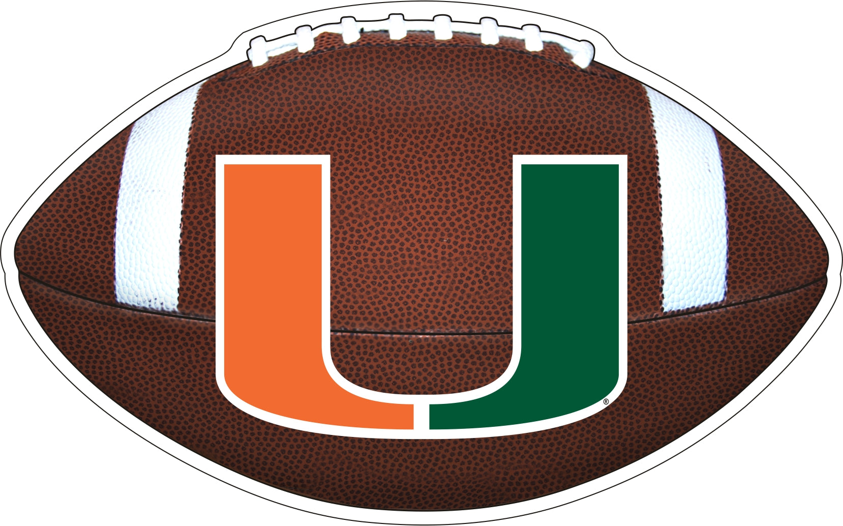 Miami Hurricanes U Football Auto Magnet - 8"