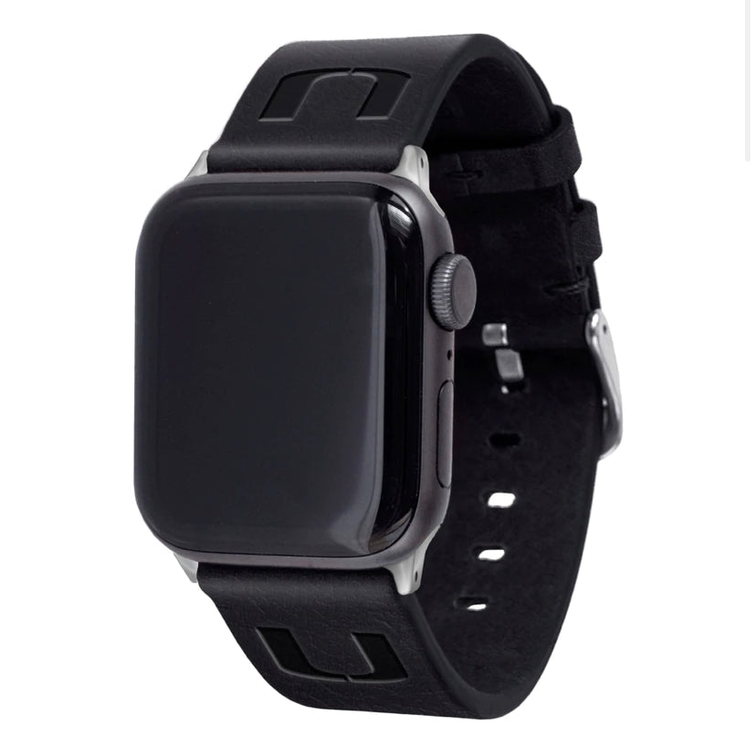 Miami Hurricanes Apple Watch Band - Black Leather