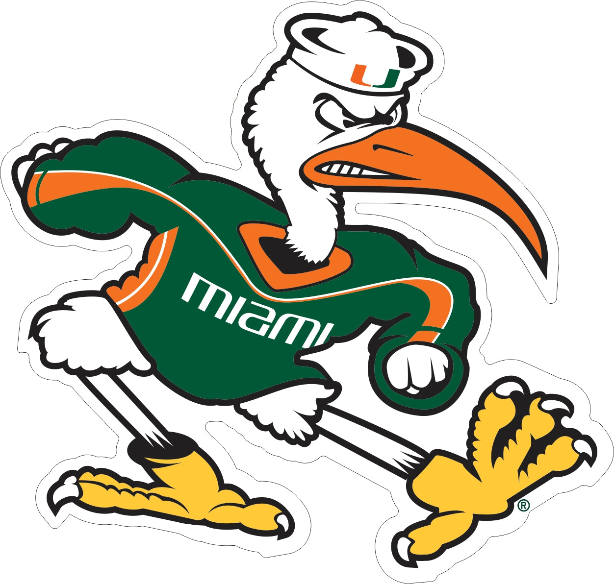 Miami Hurricanes Sebastian Ibis Reflective Decal - 4 Inch