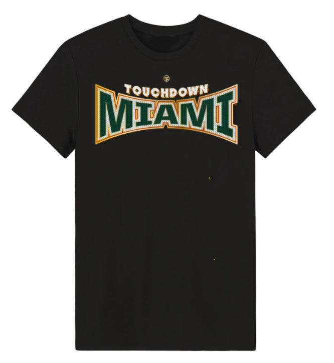 Miami Hurricanes Dyme Lyfe  Touchdown Miami T-Shirt - Black