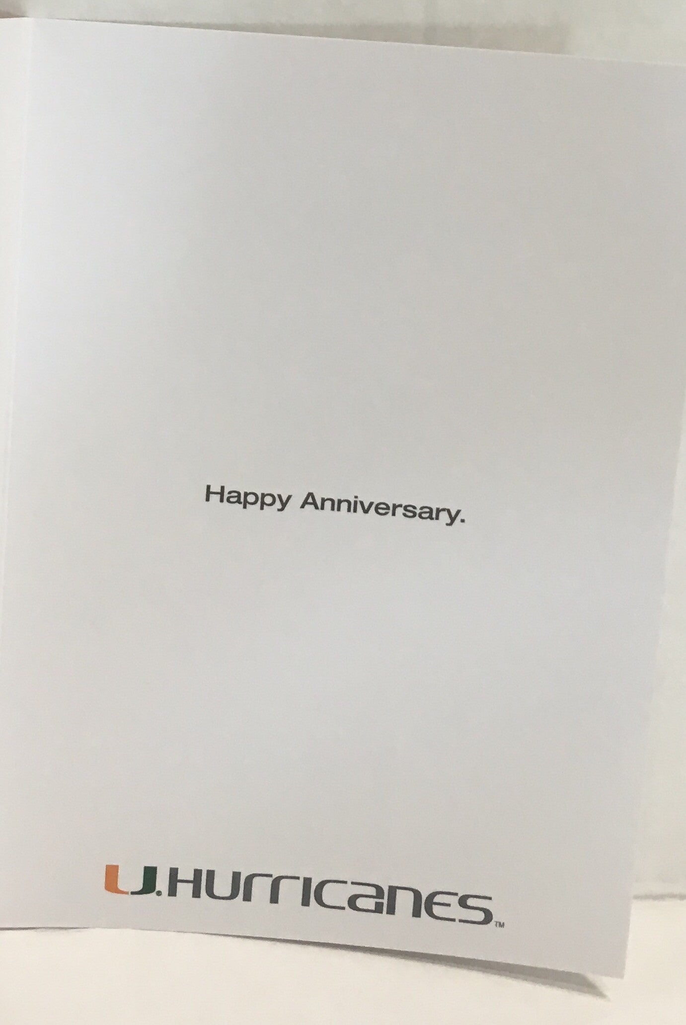 Miami Hurricanes Happy Anniversary Card